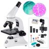 2000x Magnification Microscope, Powerful Metal Monocular Biological Stereo Microscope with CoarseFine Adjustment, Two Wide-Angle Eyepieces,