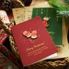 1PC Handwritten Cards Exquisitely Patterned Vintage Holiday Greetings Christmas Connotation Gift Cards Smooth Writing