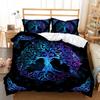 Tree Of Life Duvet Cover Set Blue Tree With Black Background 3D Print Comforter Cover For Kids Boys Girls Polyester Bedding Set