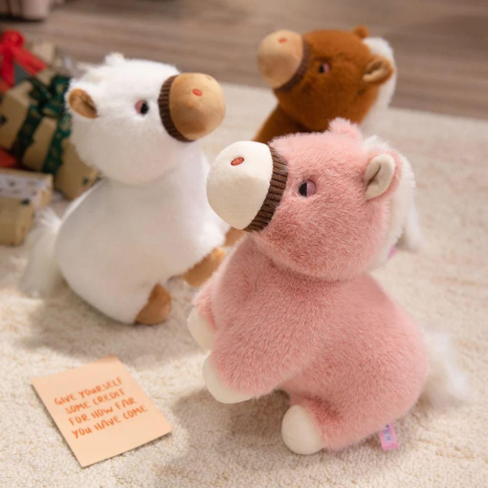 Soft Fluffy Foal Plush Toys Standing Pose Pony Figure Cute Horse Plush Toys Mascot Doll