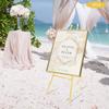 Golden Photo Frame Display Stands for Wedding, 2pcs 50x118cm Easel Backdrop Holder, Metallic Iron Decor, Max 5kg/11lbs Capacity