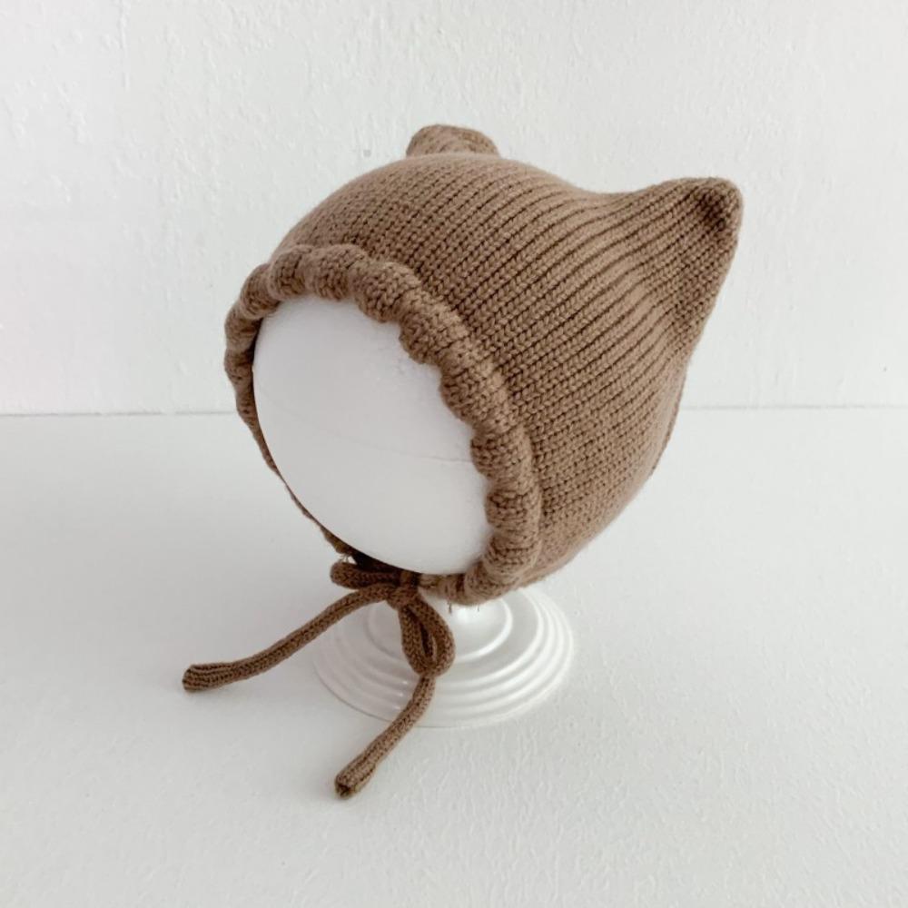 Winter Baby Knitting Hat Solid Color Ear Protection Cap Cute Cat Ear Knit Hat Boys Girls