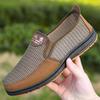 Men's Summer Breathable Mesh Slip-On Shoes with Soft Non-Slip Sole for Middle-Aged and Elderly