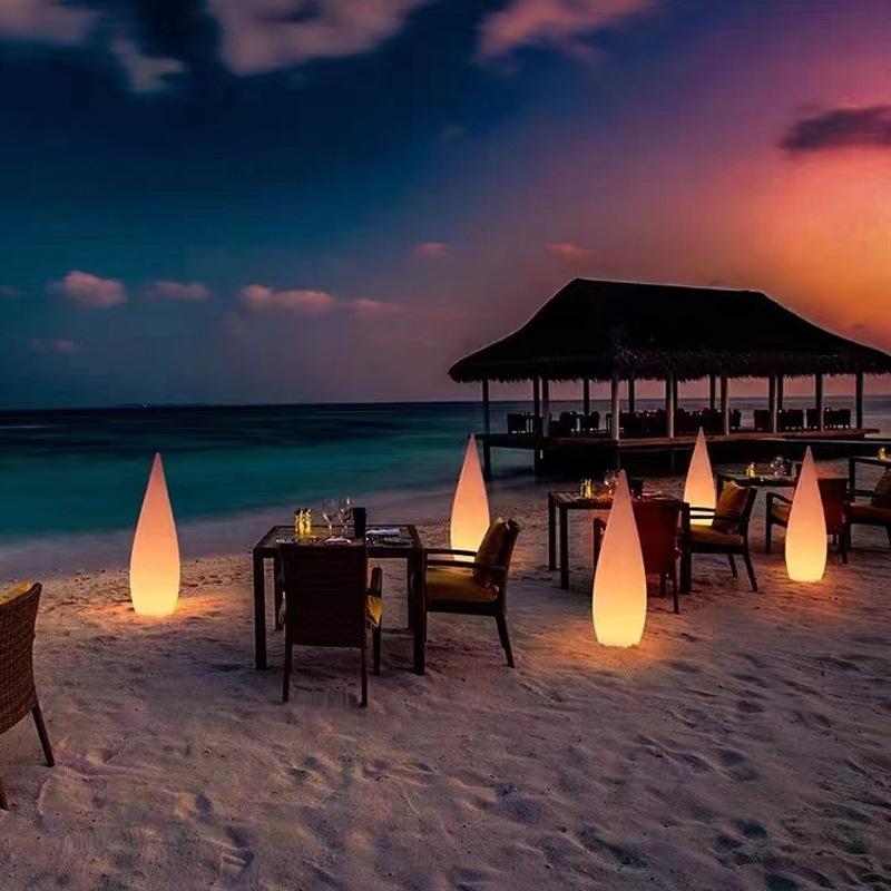 Светящийся уличный торшер в форме капли: Идеально для Кемпинга, Свадеб, Садов, Вилл, Бассейнов и Дорожек