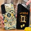 Чехол для мобильного телефона со знаком зодиака Близнецы для Samsung Galaxy S25 S24 S23 S22 S21 S20 Note20 Plus FE Ultra Стеклянная крышка Красивый Роскошный