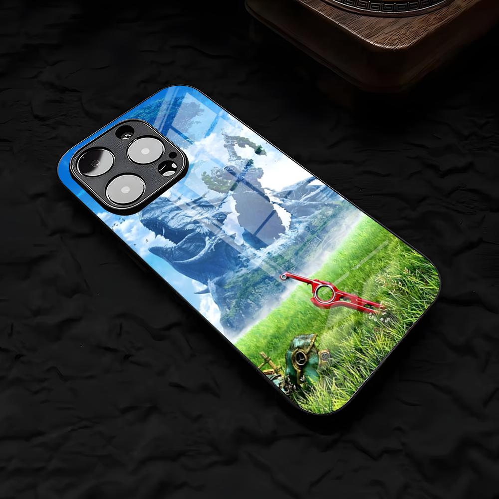 Чехол для телефона X-Xenoblade C-Chronicles Для IPhone 17 Air 16 E Pro Max 15 14 13 Mini 12 Pro 11 Max Plus Черное Стеклянное Покрытие
