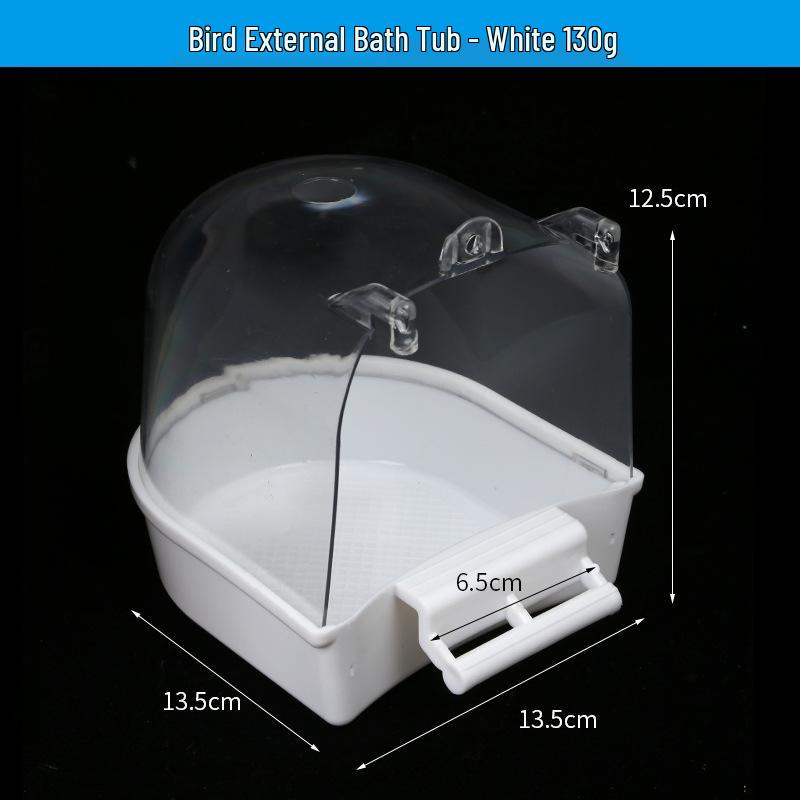 Portable Splash-Proof Bird Bathtub Cage Accessory for Cockatiels, Mynas, and Parrots