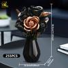 Black White Rose Tulip MOC Flower Model Building Blocks 3D Bouquet Bricks Toy Home Decor Valentine's Day Gift for Girls