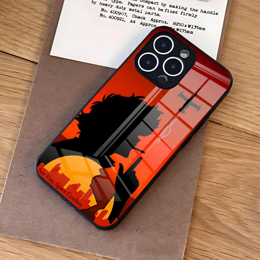 C-Cowboy B-Bebop Anime Phone Case For IPhone 17 Air 16 E Pro Max 15 14 13 Mini 12 Pro 11 Max Plus Black Glass Cover