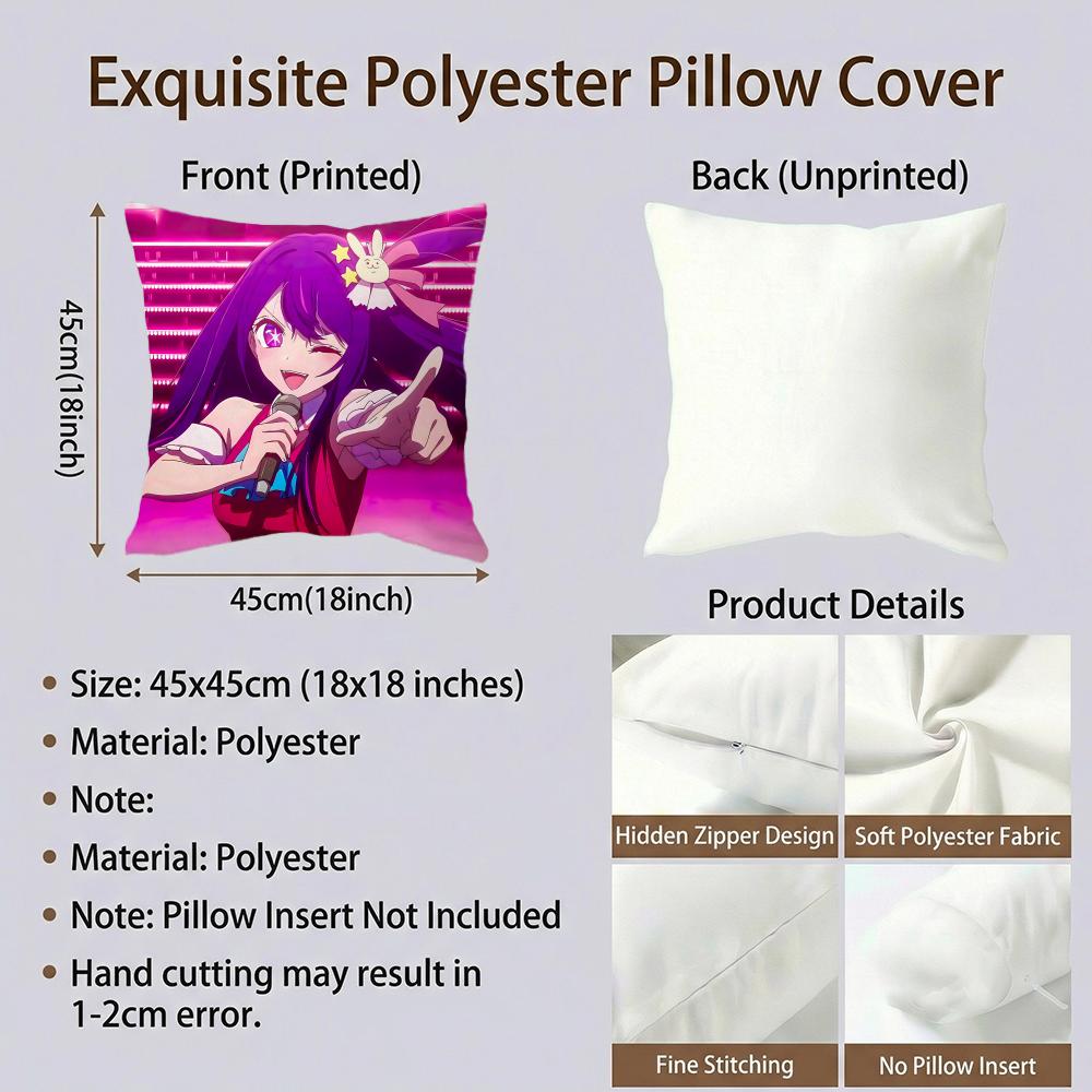 Drama Oshi No Ko Cushion Cover Cushion Cover Set 4Pcs 50X50 45X45 40X40 Pillowcase Decorative Sofa Home Decor