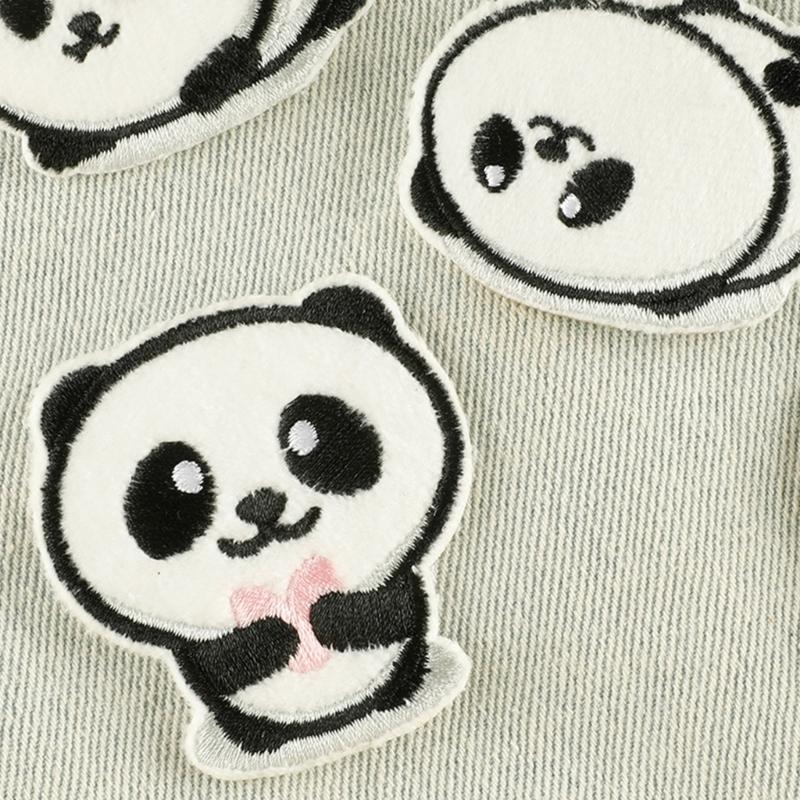 6 Pcs Animal Sew On/Iron On Patches Cartoon Panda Embroidered Patches Sewing Patches Applique Patches for Bag Decoration