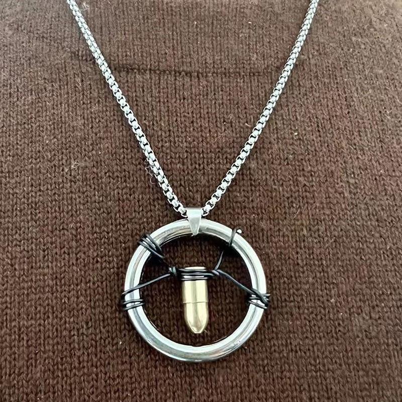 Игровой панк косплей ожерелье унисекс киберпанк металл ретро пуля кулон карнавальная вечеринка ювелирные изделия аксессуары подарок