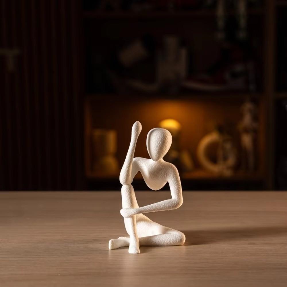 3D Printed Desktop Ornaments Abstract Flower Vase Thinker Sculpture Art Collectible