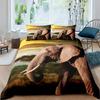 Комплект пододеяльника 3D Слон Размер Квин Комплект одеяла с африканскими сафари животными Комплект постельного белья с дикой природой Ретро декор стены Покрывало