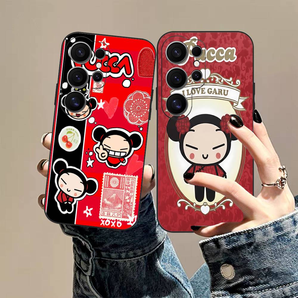 Popular Animation P-Pucca Phone Case For Samsung S 24 Fe 25 Ultra Plus 20 Lite 21 30 22 23 24 22 Ultra 5G Fundas