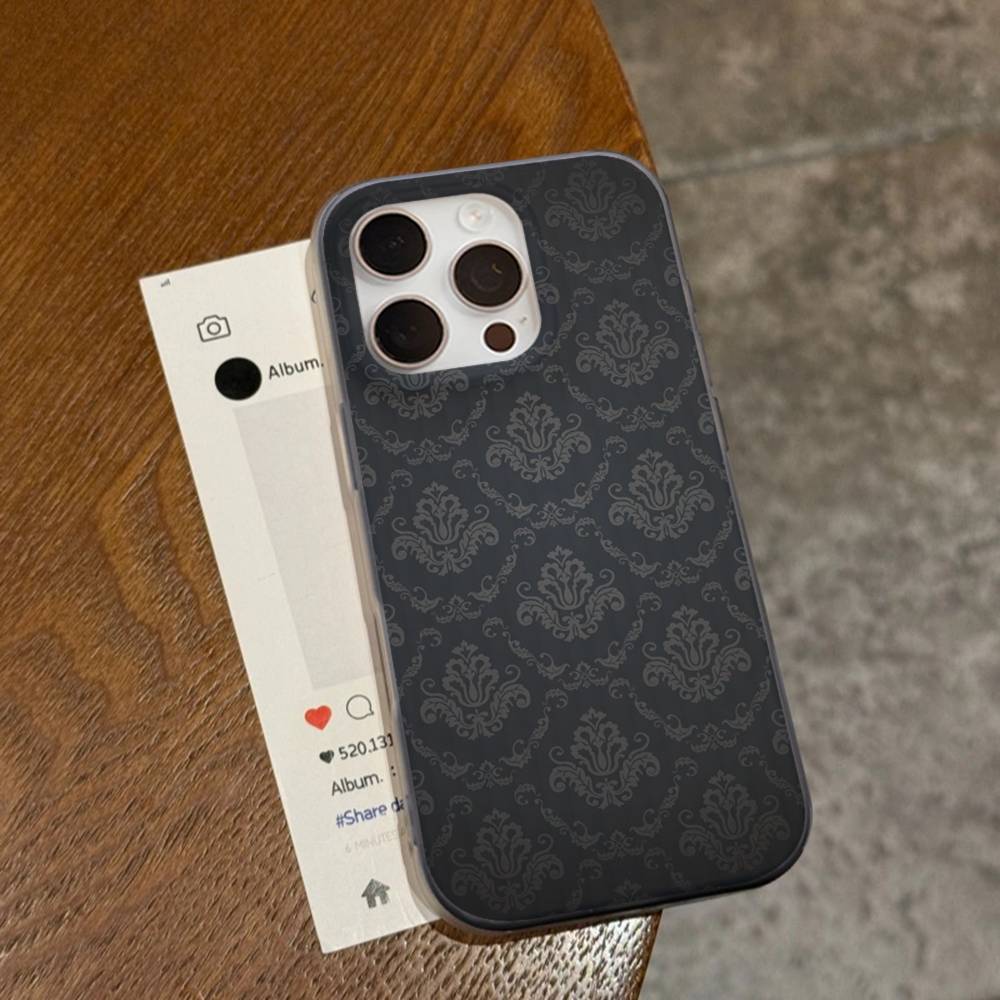 American Luxurious Vintage Patterns Soft Corrugated Transparent Phone Case For IPhone 17 15 16 11 12 13 14 Pro Max Plus Pro