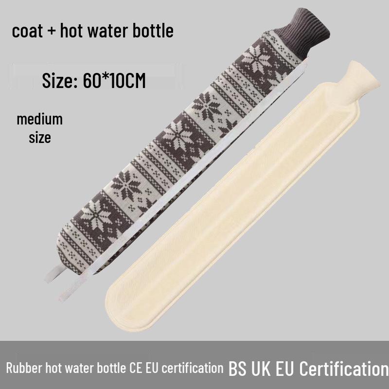 Explosion-Proof Hot Water Bottle: Rubber Design for Stomach and Feet, Long-Lasting Warmth