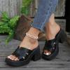 High Heels Women Slippers Platform Dress Shoes Fashion Chunky Beach Sandals Summer Flip Flops
