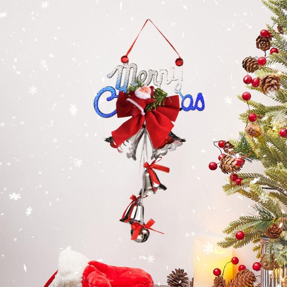 Cartoon Santa Claus Bell Hanging Pendant Decorative Santa Claus Ornament Festival Party