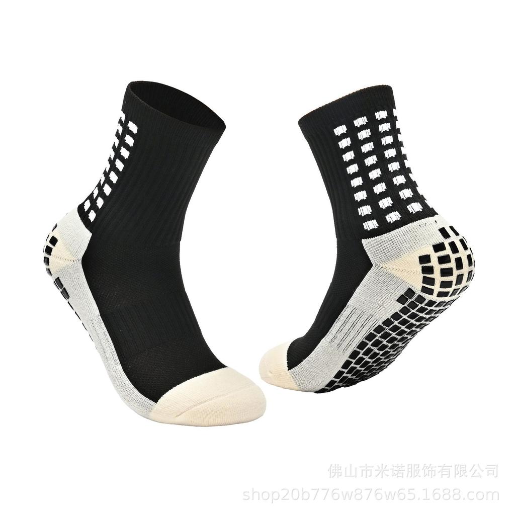 Профессиональные нескользящие футбольные носки до середины икры: Силиконовый захват, дышащий, влагоотводящий для мужских спортивных тренировок и соревнований.