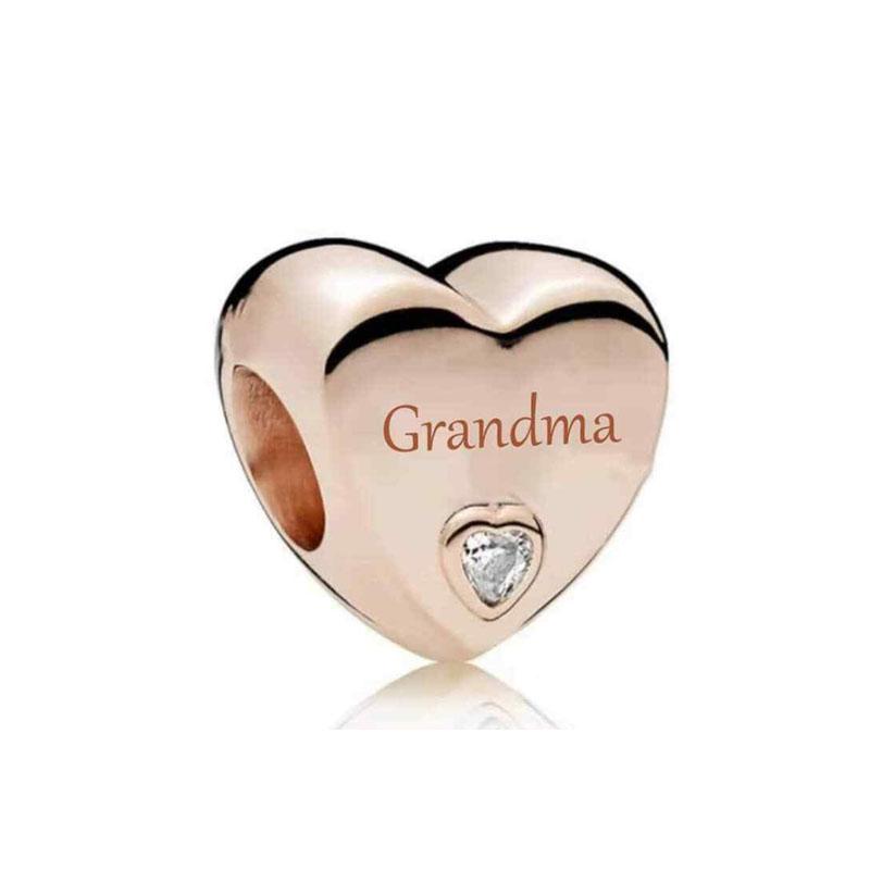 Новые медные шармы Сердце Люблю тебя навсегда Мама Тетя Бусины Подходят для оригинального браслета DIY Подарок Женщинам