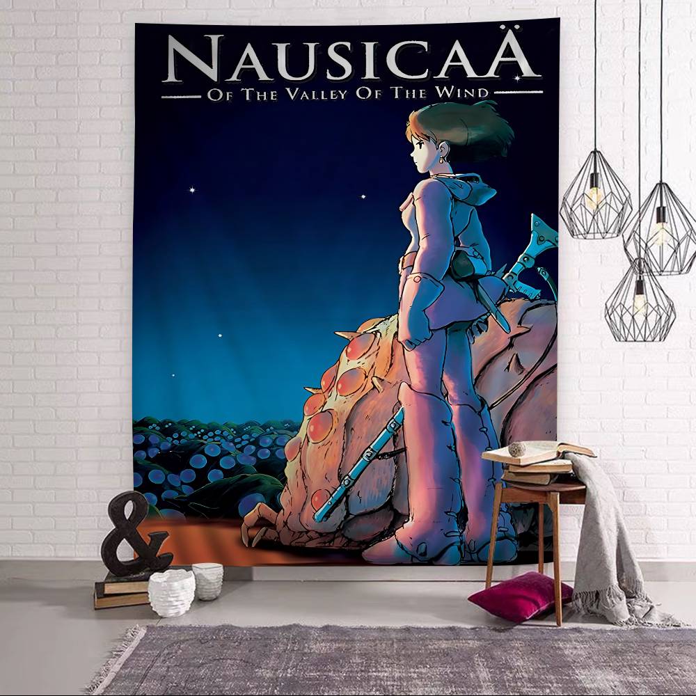 1PC Nausicaa Of The Valley Of The Wind Tapestry Art Printing Japanese Wall Tapestry Anime Wall Hanging Home Decor