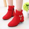 Girls' Ankle Boots Spring and Autumn Girls High Heel Short Boots Children's Single Boots Medium and Large Children's Boots
