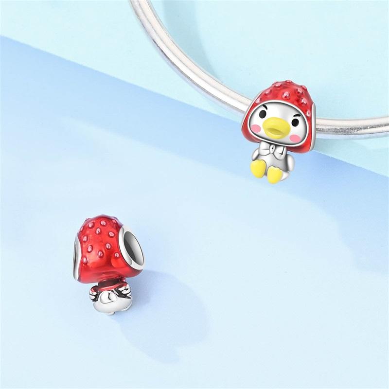 Серебро 925 Пробы Красная Серия Кот Божья Коровка Карп Кои Сердце Формы Шармы Бусины Для Женщин Подходят к Браслету DIY Украшения Подарки