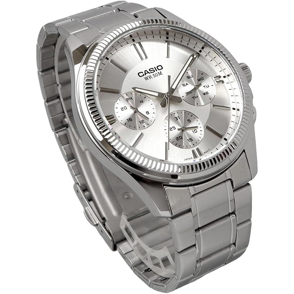 Casio Standard Quartz Men's Watch MTP-1375D-7AV Silver 24-Hour Display Multi-Axis Overseas Model