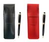 Slim Cowhide Pencil Case Black Red Set Smartphone Touch Metal Mini Retro Rotating Ballpoint Pen ASBR-TK66A