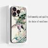 Укиё-э японская art живопись узор Чехол для телефона для iPhone 17 16 e 15 14 13 12 Plus Mini Pro Max Мягкий черный Ударопрочный чехол