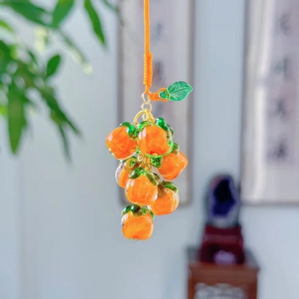 Lingyin Fulu Xiangling Purple Gradual Change Floating Paint Gourd Pearl Bell Pendant Bag Trailer Hanging Scenic Merchandise