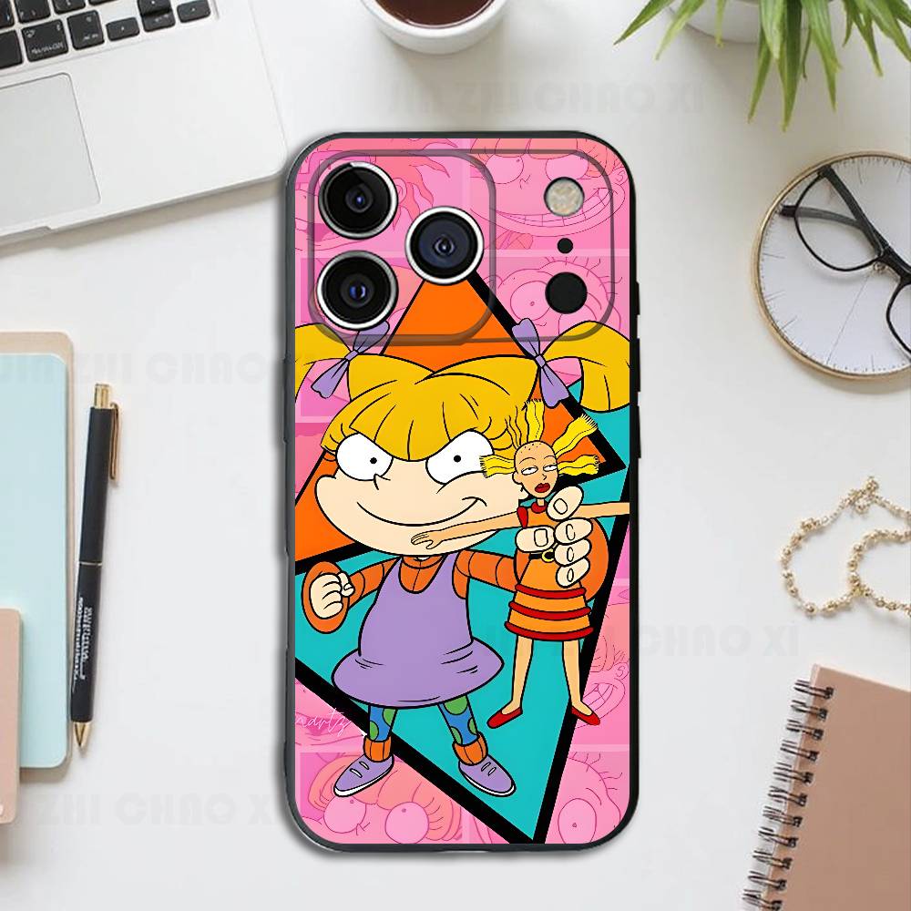 Rugrats Cartoon Silicone Soft Phone Case For IPhone17 16 15 14 13 12 11 Pro Max Plus X XR SE Cover