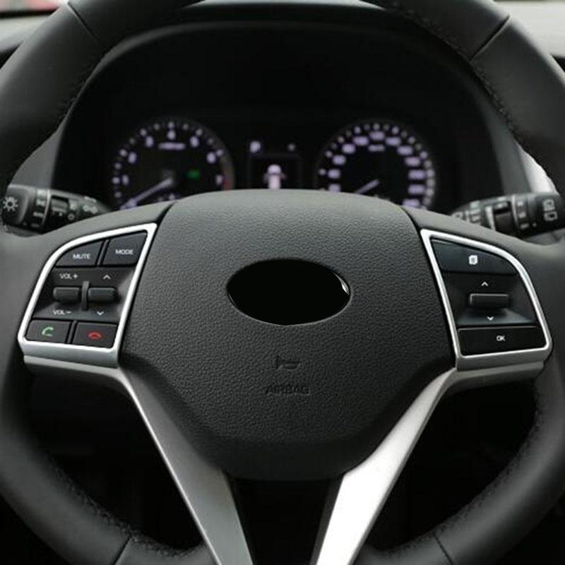 For Hyundai New Tucson 2015 2016 2017 2018 2019 2020 Steering Wheel Button Trim Decorative Cover Stickers Interior Accessories
