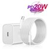 PD 20W Fast Charger Set USB C Port Wall Charging 6.6FT Type C To Type C Cable for iPhone 16 15 Pro Max Plus Samsung Xiaomi Ipad