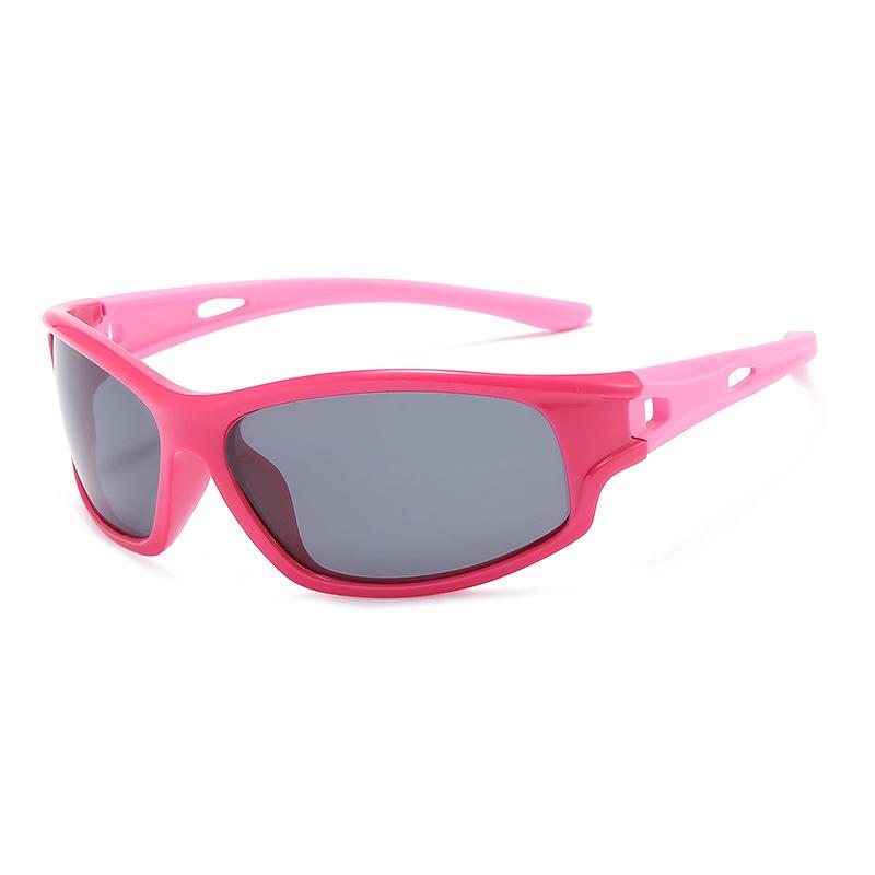 Youth Outdoor Sports Sunglasses Children's Soft Silicone Polarized Silver Cycling