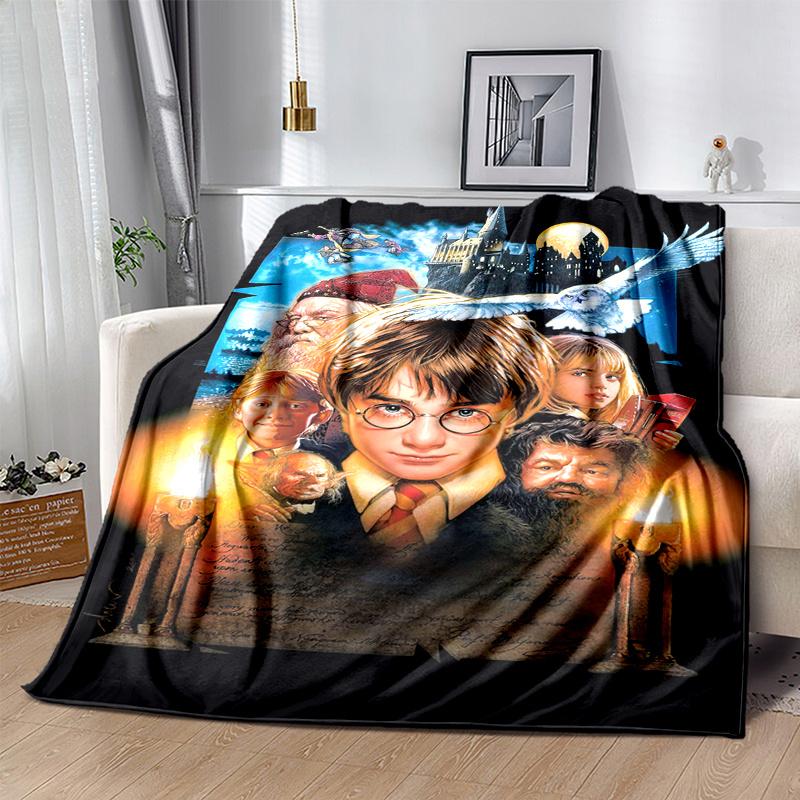 Harry Potter and the Sorcerer's Stone Movie Poster PrintPrint Blanket, Soft Blanket For Sofa Office Bed And Travelling Daughter Birthday Gif