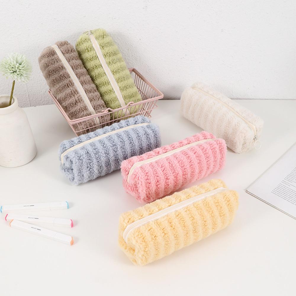 Plush Plush Pencil Case Large Capacity Stationery Organizer New Storage Bags