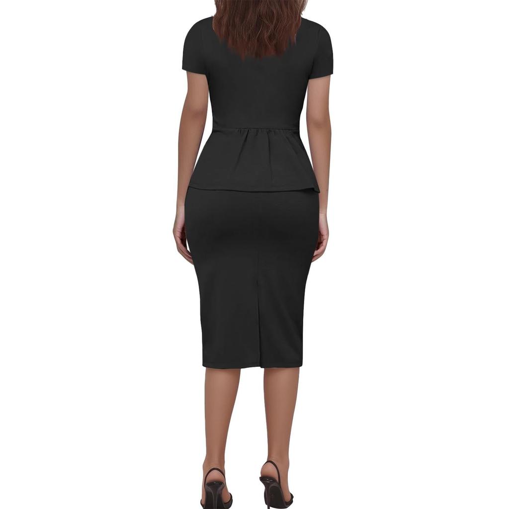 Women's Elegant Casual Outfits For Work Business Costume Pencil Skirt Suit Set