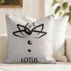 Abstract Lotus Zen Symbols Cushion Cover Summer Linen Pillow Case Organic Fabric Cushion Cover DoubleSided Sofa Home Decor