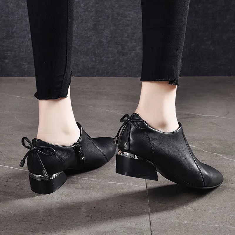 Cresfimix женские модные высококачественные нескользящие ботильоны винно-красного цвета, классические черные кожаные туфли на квадратном каблуке sapatos ba368