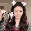 Милая повязка на голову Hello Kitty Осенняя и зимняя плюшевая повязка на голову Заколка для волос Девочка Кружевная повязка на голову Декоративный подарок