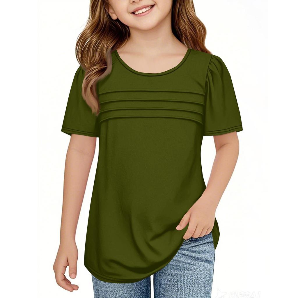 Детские футболки с короткими рукавами и круглым воротником, футболка для отдыха на лето