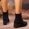 Женские ботильоны классического дизайна из искусственной замши, женские короткие ботинки на толстом каблуке, модные повседневные ботинки для прогулок на открытом воздухе с круглым носком