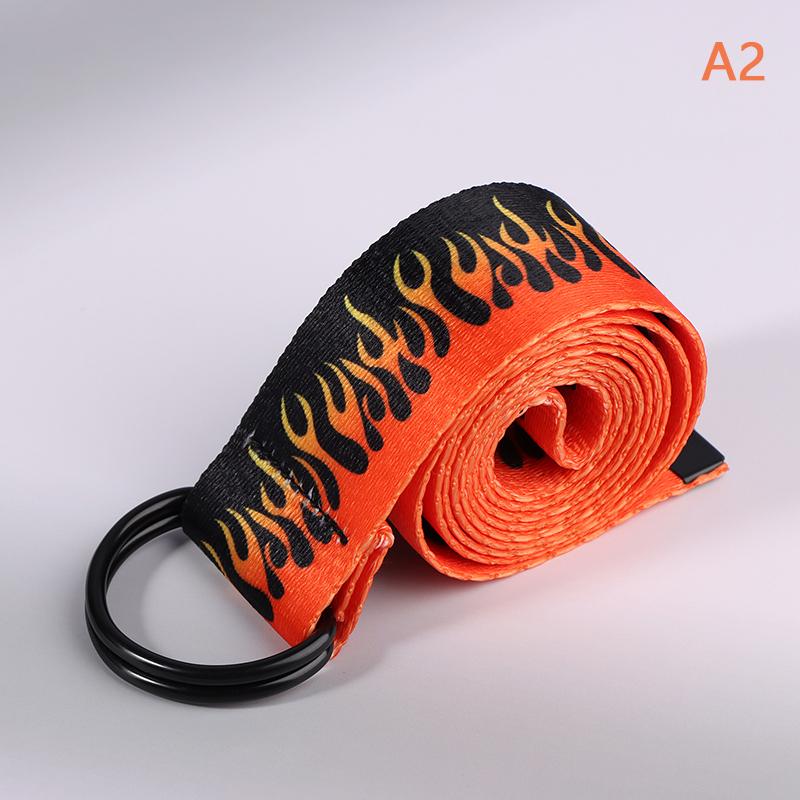 Hip Hop Men'S Canvas Belt Personalized Casual Flame Belt Designer Belts For Women Cowboy Strap Punk