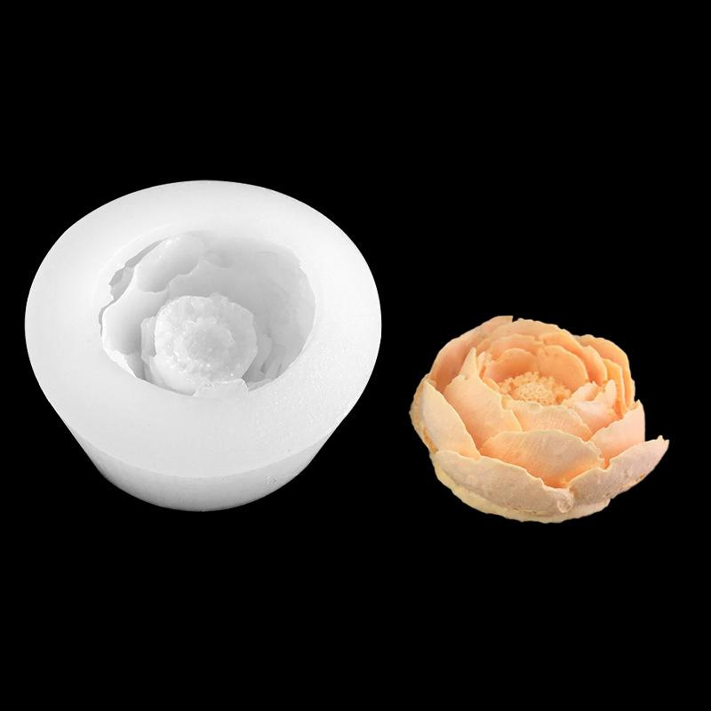 3D Rose Bloom Shape Cake Fondant Silicone Mold Flower Candle Mold Cupcake Jelly Candy Chocolate Decoration Baking Tool Mould