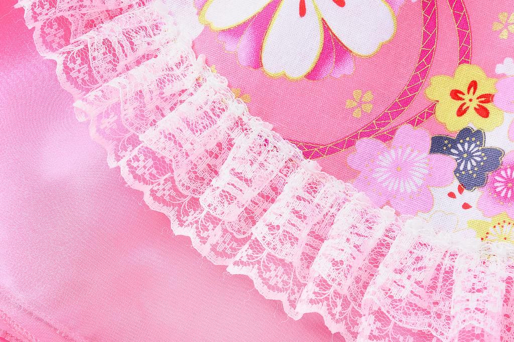 ReliBeauty Yukata Dress for Perfect for Fireworks Displays and Summer Stylish and Includes Heko Obi Floral Size 160 Girls, Separate, Glittery, Lace,