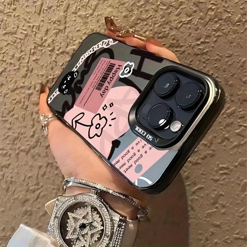 Черный Шрифт Рисунок Сердечки Печать Чехол для Телефона Для iPhone 17 16 15 14 Plus 13 12 11 Pro Max 16E 17 Air XS X XR Жесткий Чехол