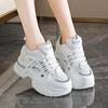 Fashion Breathable White Sneakers Shoes Women Mix Color Chunky Platform Sport Sneaker Woman 2025 Lace-Up Thick Bottom Vulcanize Shoes