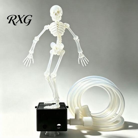Water Safe Aquarium Decor Dancing Skeleton, Pneumatic Moving Bone Figurine for Fish Tank, Funny Halloween Accessory Waterproof Skeleton Ornament with